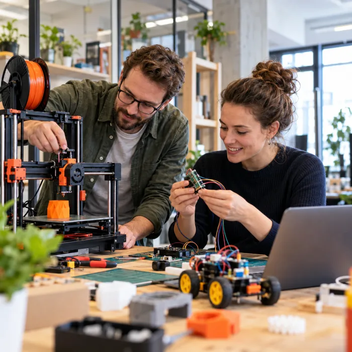 Digital champions dans un makerspace